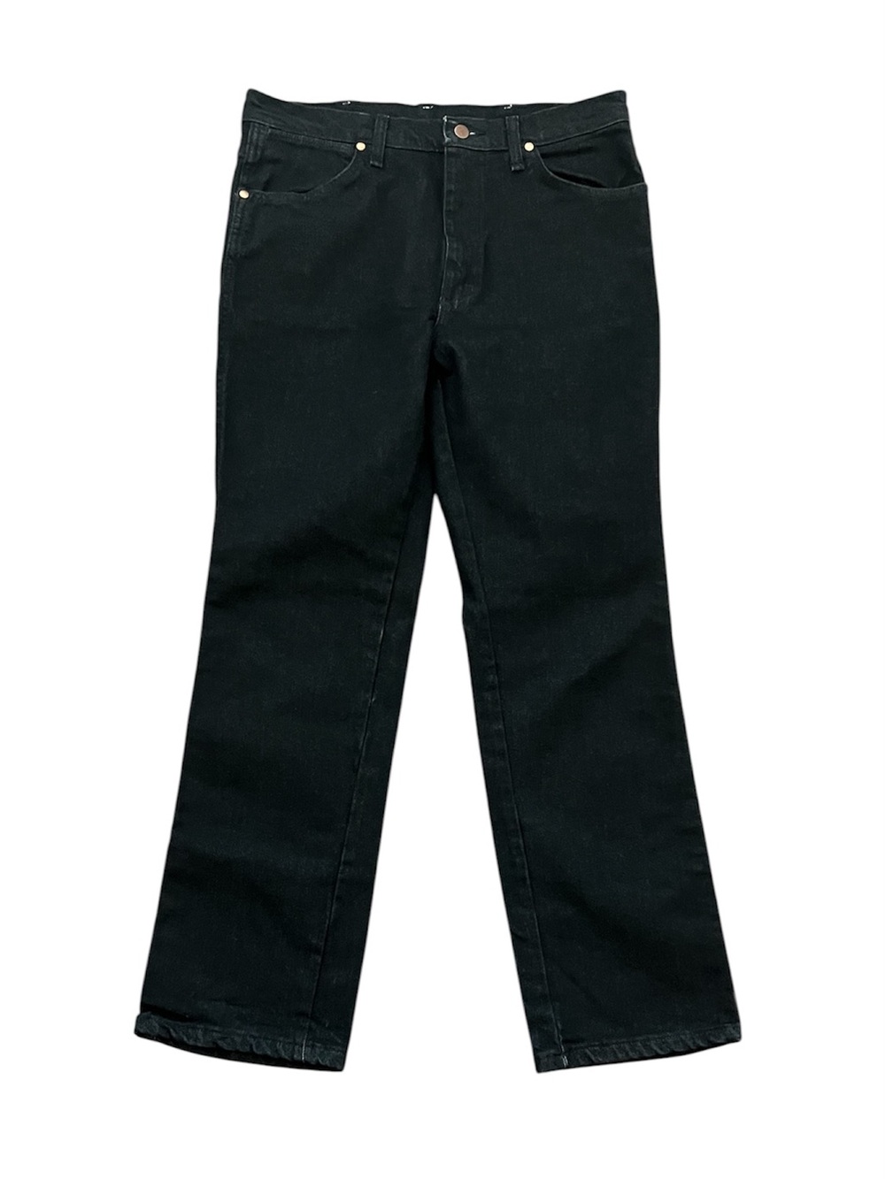 Wrangler Cowboy Cut Slim Fit Jeans Mens 34x30 Black Straight Leg Fits Over Boots